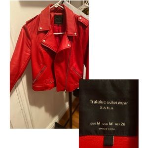 Red leather jacket